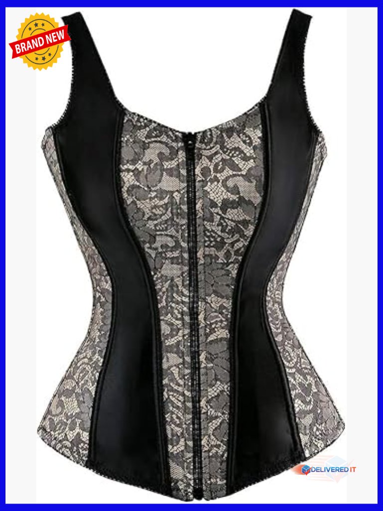 Women's Sexy Lace-Up Corset Overbust Shaper With Plastic Boning